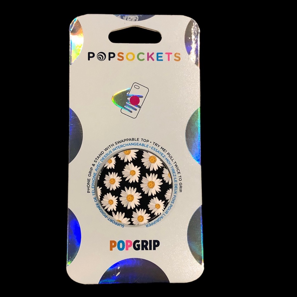 NIP PopSocket PopGrip Stand and Grip Phone Accessory Daisies White